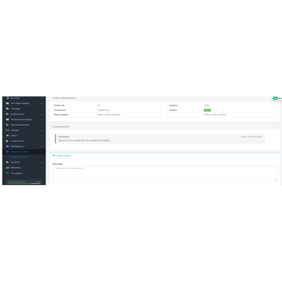 Support Center for OpenCart