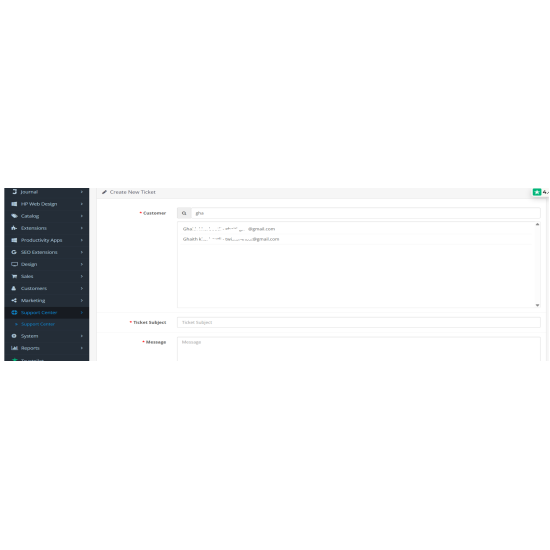 Support Center for OpenCart