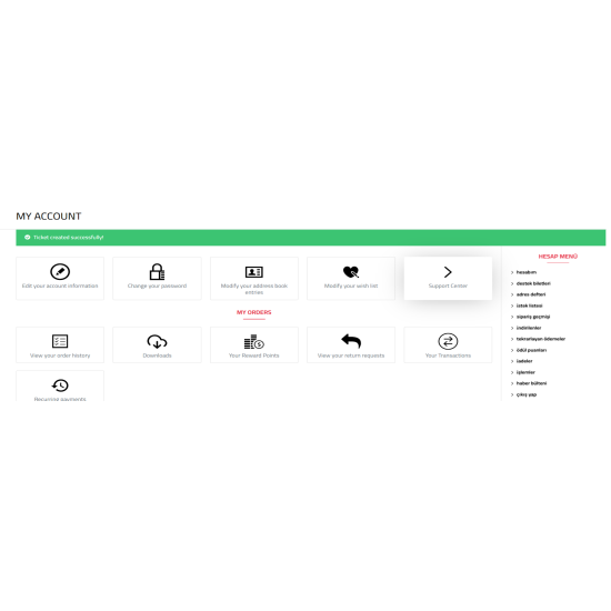 Support Center for OpenCart